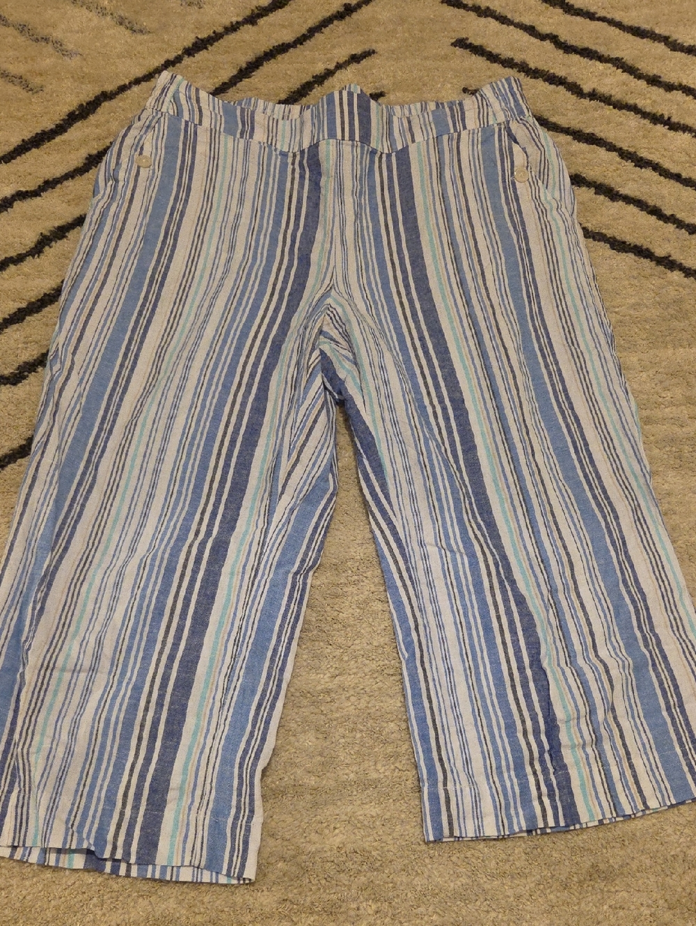 croft & barrow Blue and White Striped Casual Pants